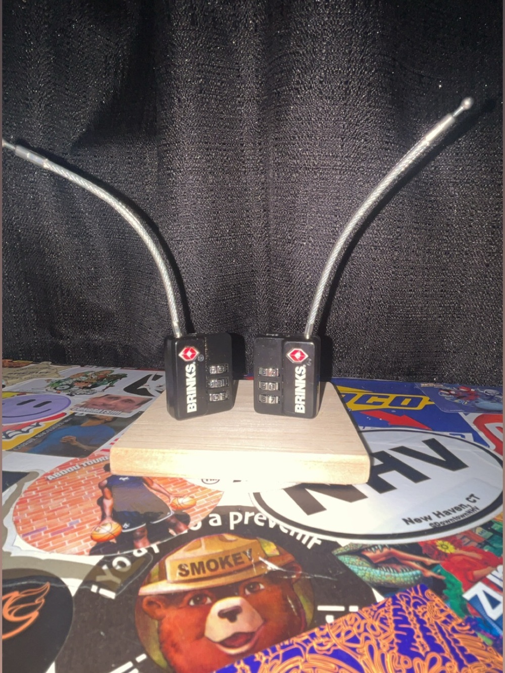 Brinks Black and Silver Cable Combination Locks, Pair